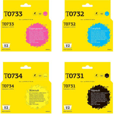 IC-ET0735 Комплект картриджей T2 для Epson T0735/T1055: черный, голубой, пурпурный, желтый