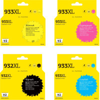 IC-H932XL/933XL_MP Комплект картриджей T2 для HP 932XL/933XL: черный, голубой, пурпурный, желтый