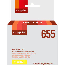 Картридж EasyPrint IH-112 №655 для HP Deskjet Ink Advantage 3525/4625/6525, желтый, с чипом