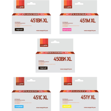 Комплект картриджей EasyPrint IC-CLI451XL_SET для Canon: PGI-450BK XL/CLI-451 XL, пигментный черный, черный, голубой, пурпурный, желтый