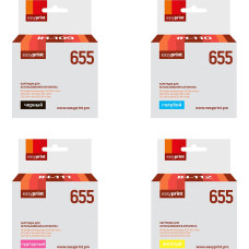 Комплект картриджей EasyPrint IH-655_SET для HP Deskjet Ink Advantage 3525/4625/6525: черный, голубой, пурпурный, желтый